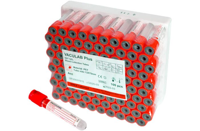 Tube tête rouge (Rack de 100)